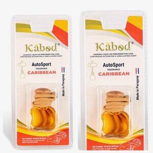 set of 2 Car Air Freshener Caribbean Scent Wooden Lid  10ml Long-Lasting Aroma